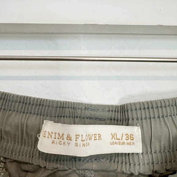 Denim‎ & Flower Mens Green Casual Shorts Size XL - Picture 3 of 7